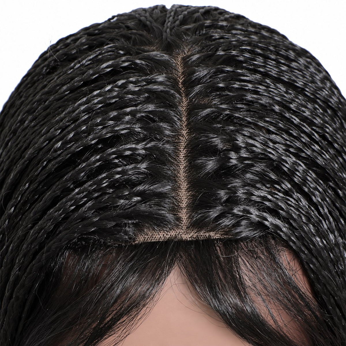 Perruque tressée à trois brins avec détails de cheveux de bébé