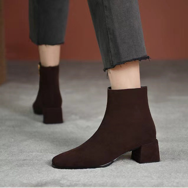 Women's Pointed-Toe Mid-Heel Ankle Boots