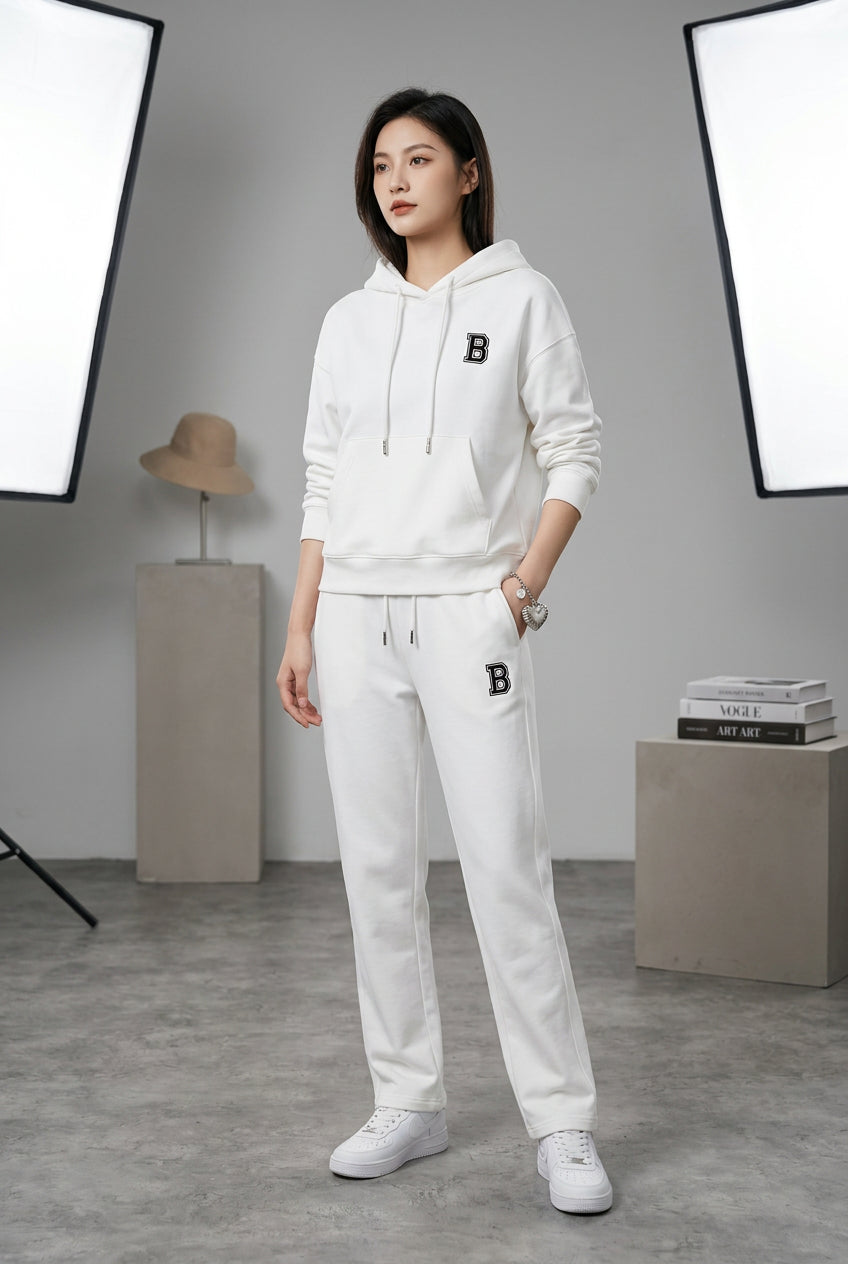 Graphic Hoodie and Casual Pants Set