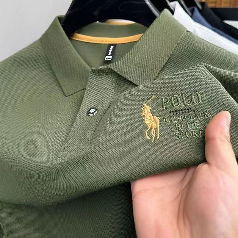 Men's Embroidered Short-Sleeve Polo Shirt