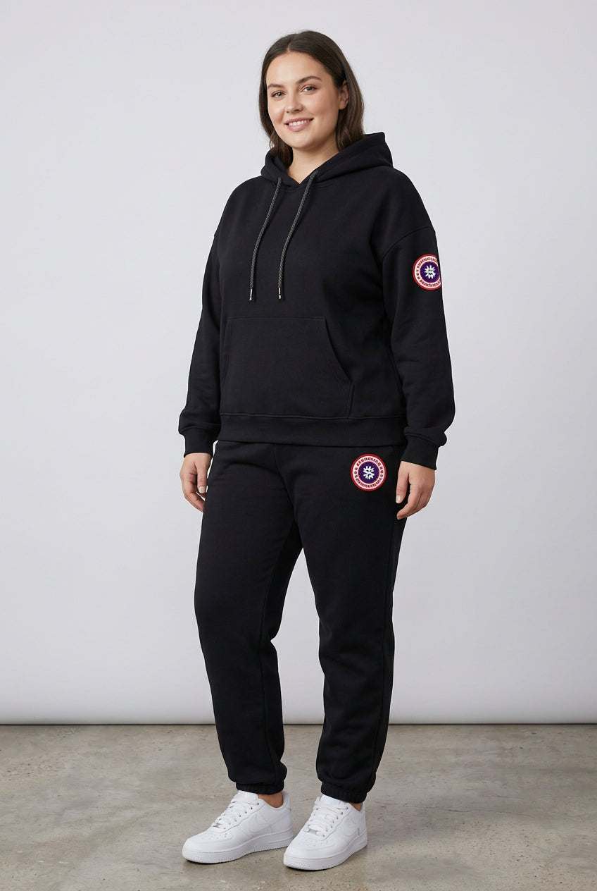 Graphic Hoodie and Casual Pants Set