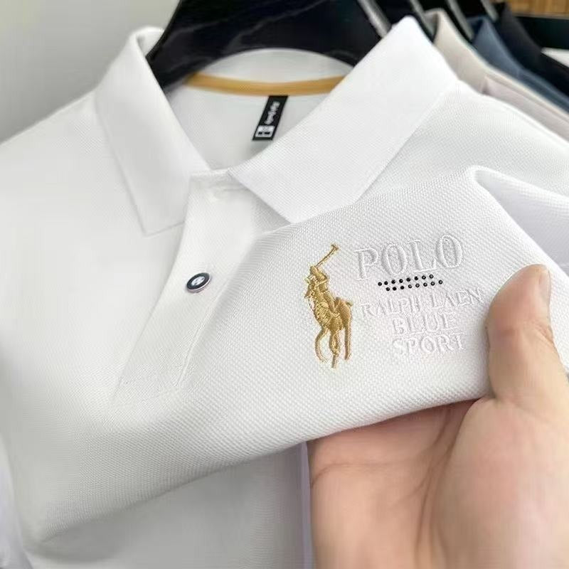 Men's Embroidered Short-Sleeve Polo Shirt