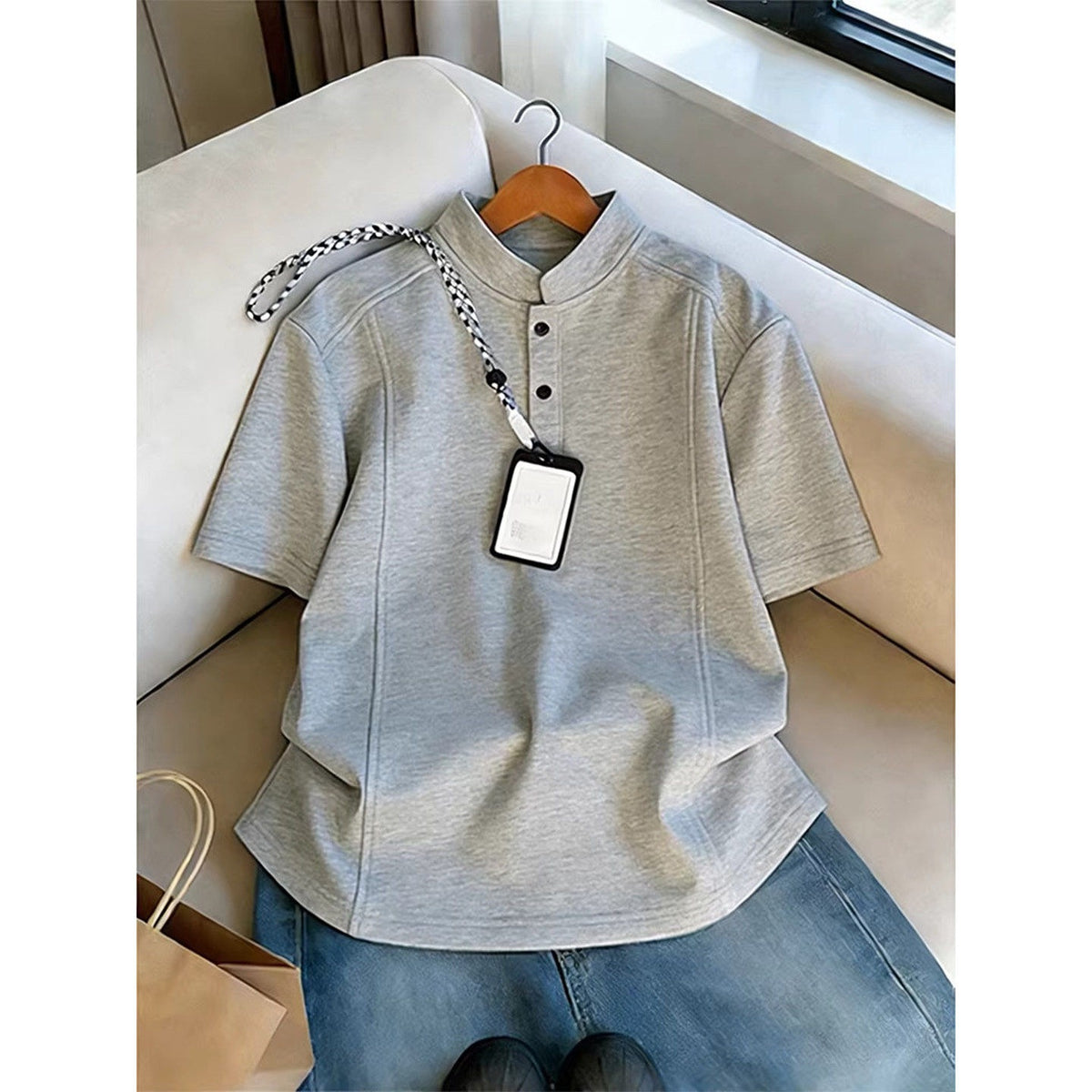Men's Henley-Neck Short-Sleeve Shirt