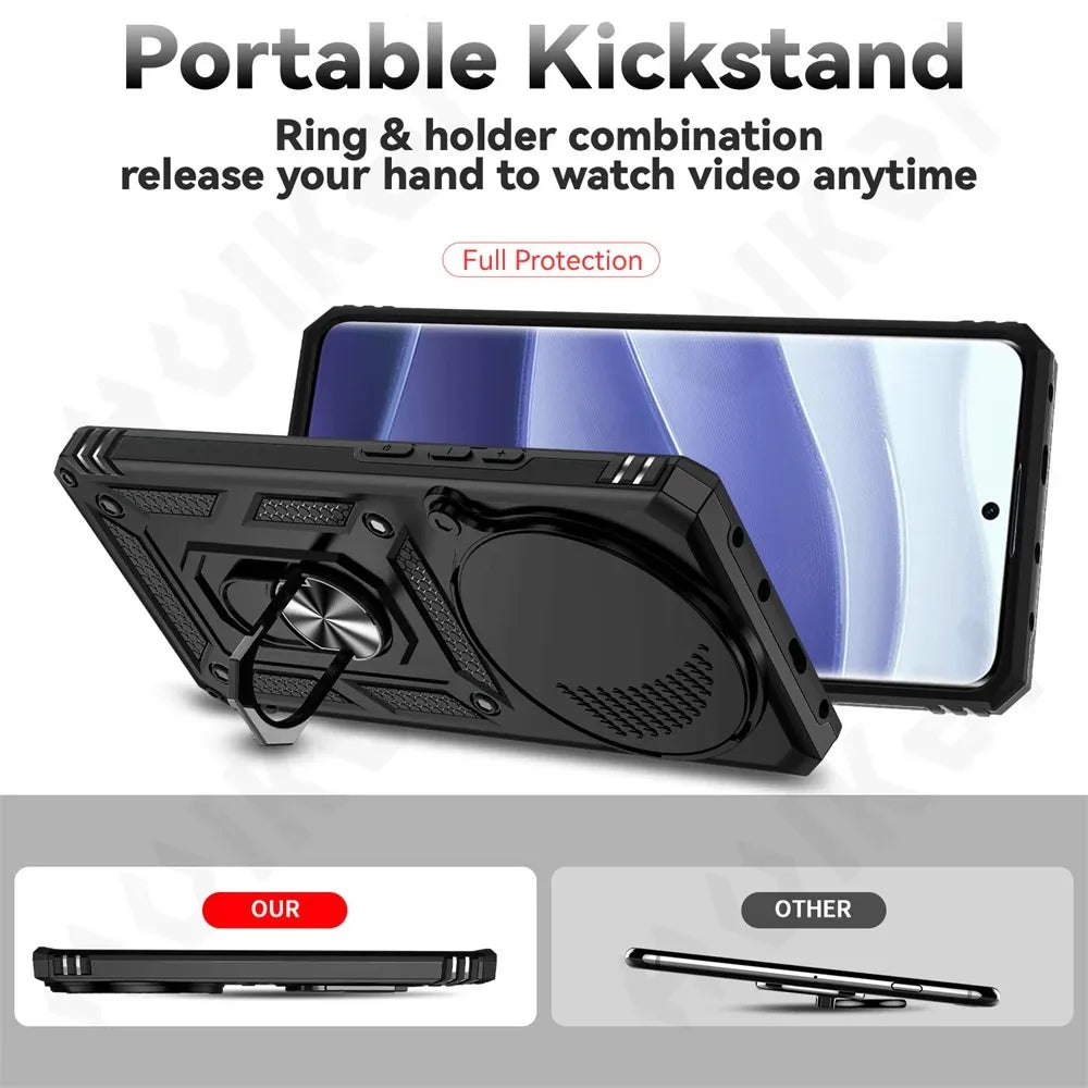 Kickstand Phone Case for Redmi Note 14 Pro 4G (Global), Redmi Note 14 4G (Global), Redmi Note 14 Pro+, Redmi 14C 5G, Redmi Note 14 Pro 5G (Global), Redmi Note 14 5G (Global)