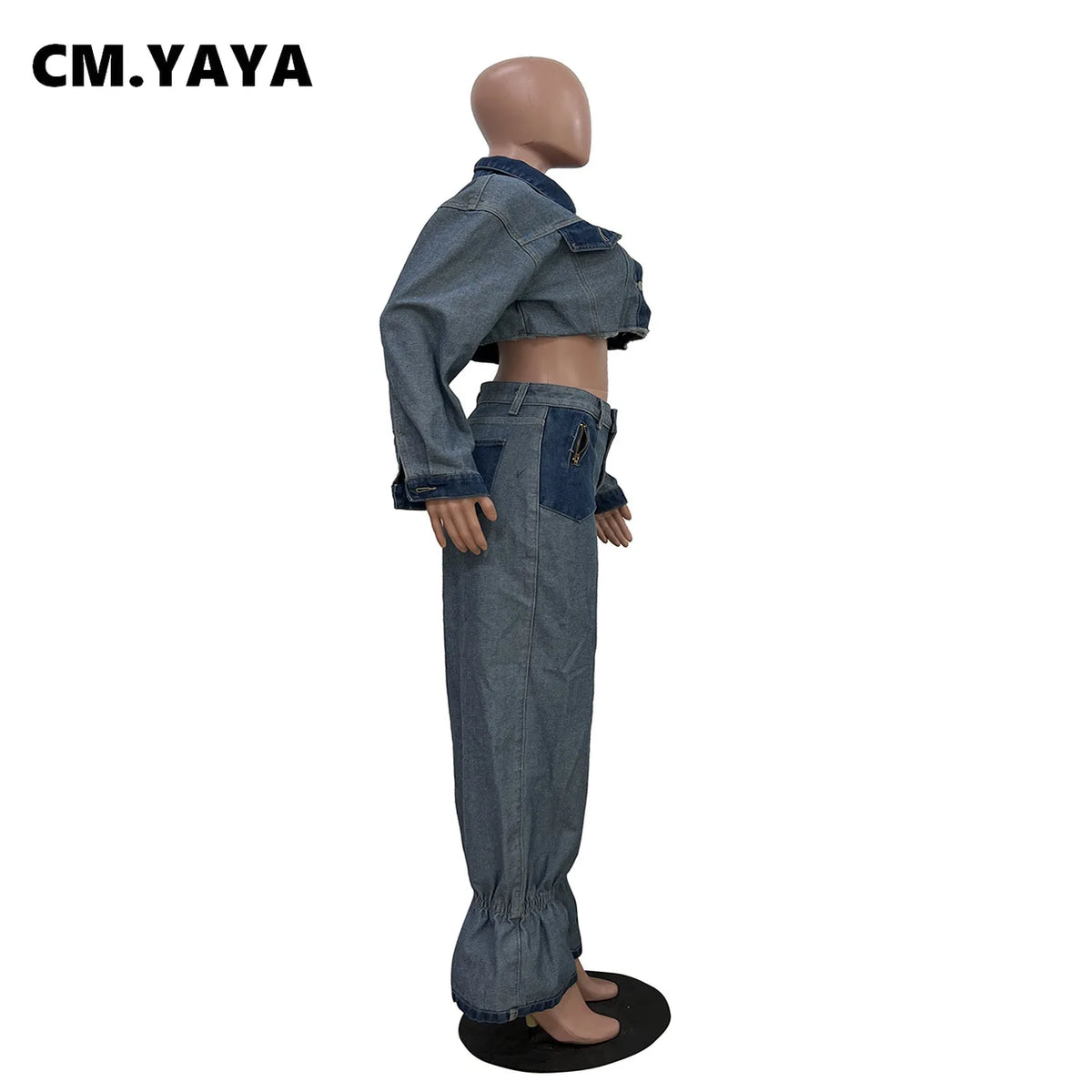 Women's Denim Jacket & Cargo Pants Set