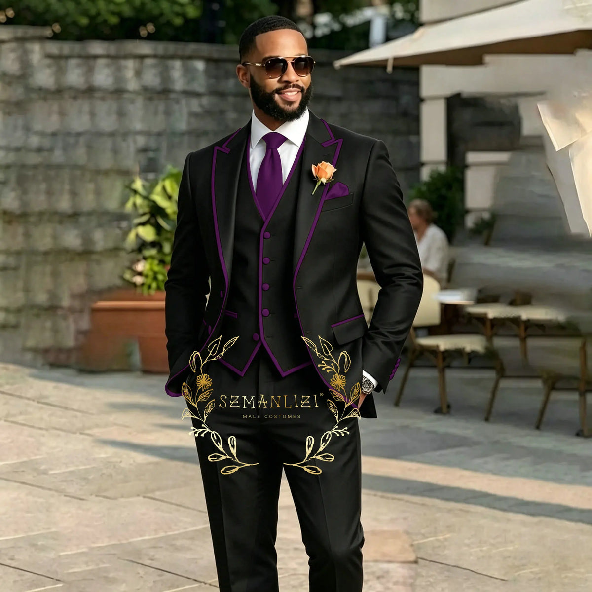 Men's Black 3-Piece Suit Set — product view
