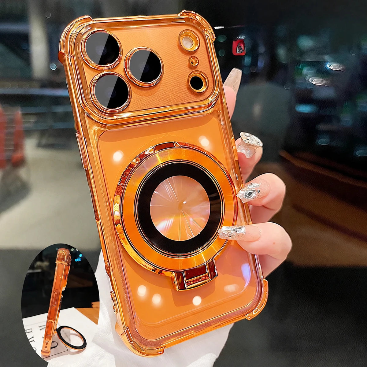 Metallic Magnetic Ring Stand Phone Case for iPhone 18 Pro Max, iPhone 18 Pro, iPhone 17 Pro, iPhone 17 Pro Max, iPhone 16 Pro Max, iPhone 17, iPhone 16 Pro, iPhone 16 Plus, iPhone 15 Pro Max, iPhone 16, iPhone 15 Pro & More Models