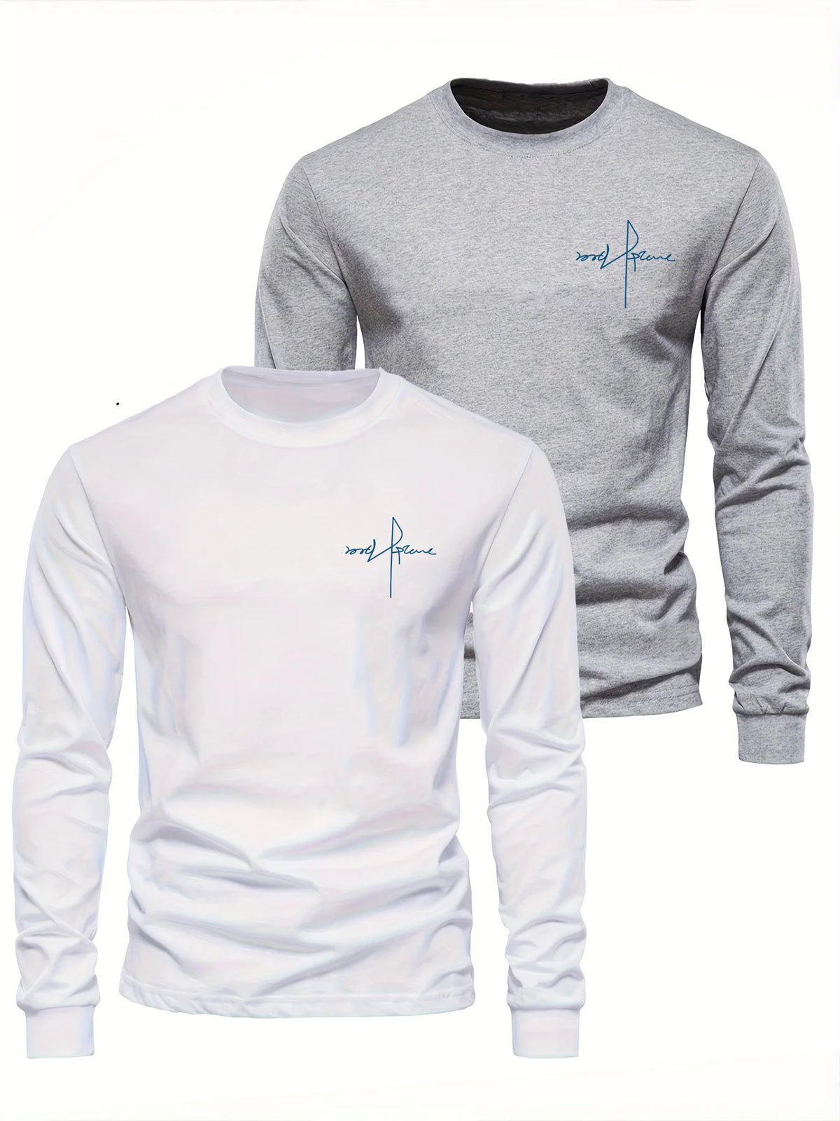 Men's Letter Print Long-Sleeve Casual T-Shirt