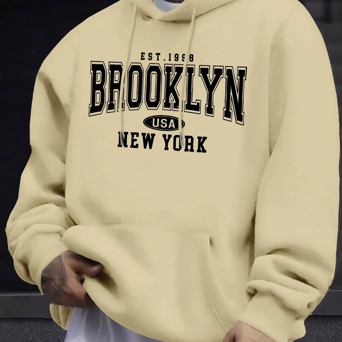 Men's Letter Print Casual Hoodie