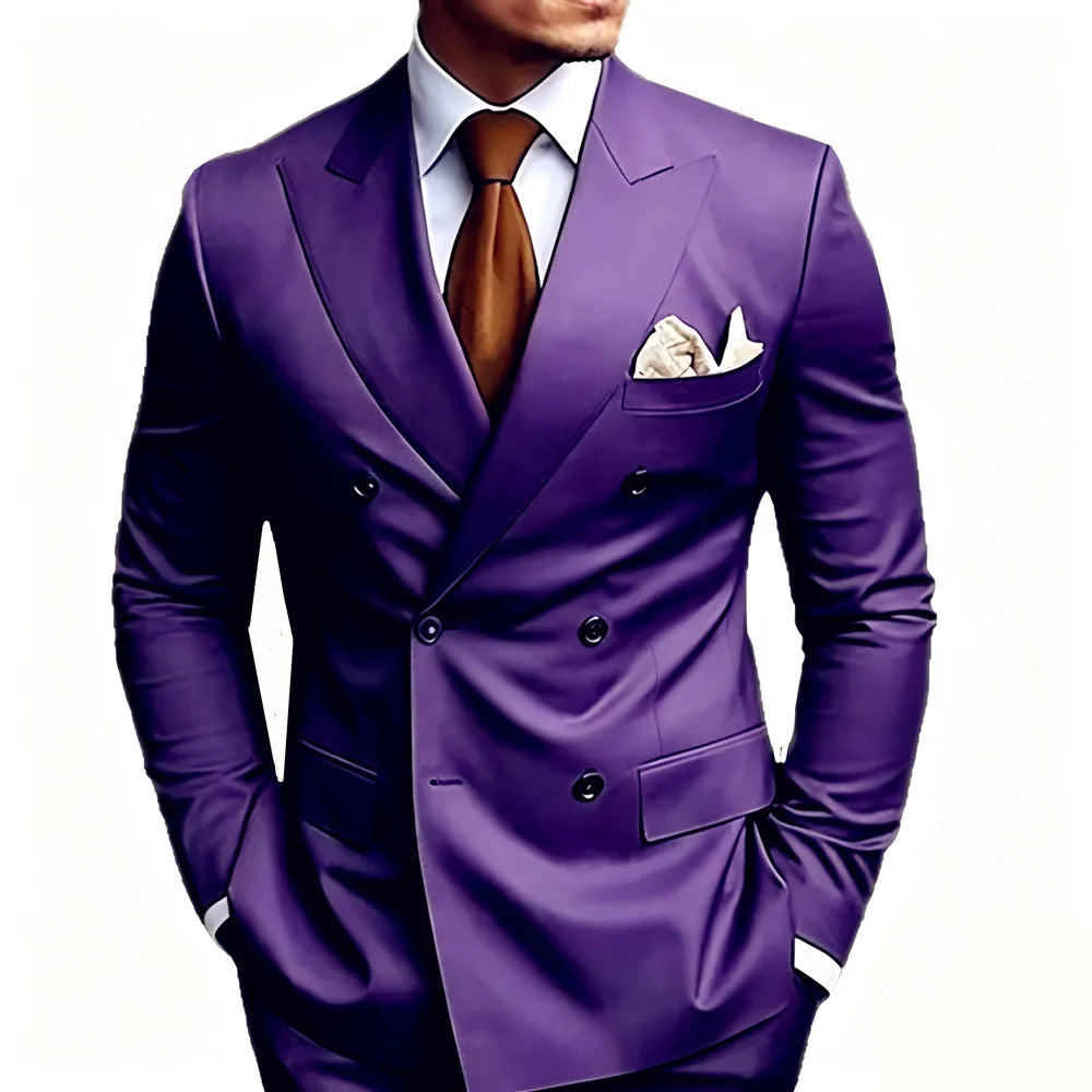 Men's Peak-Lapel Double-Breasted Suit