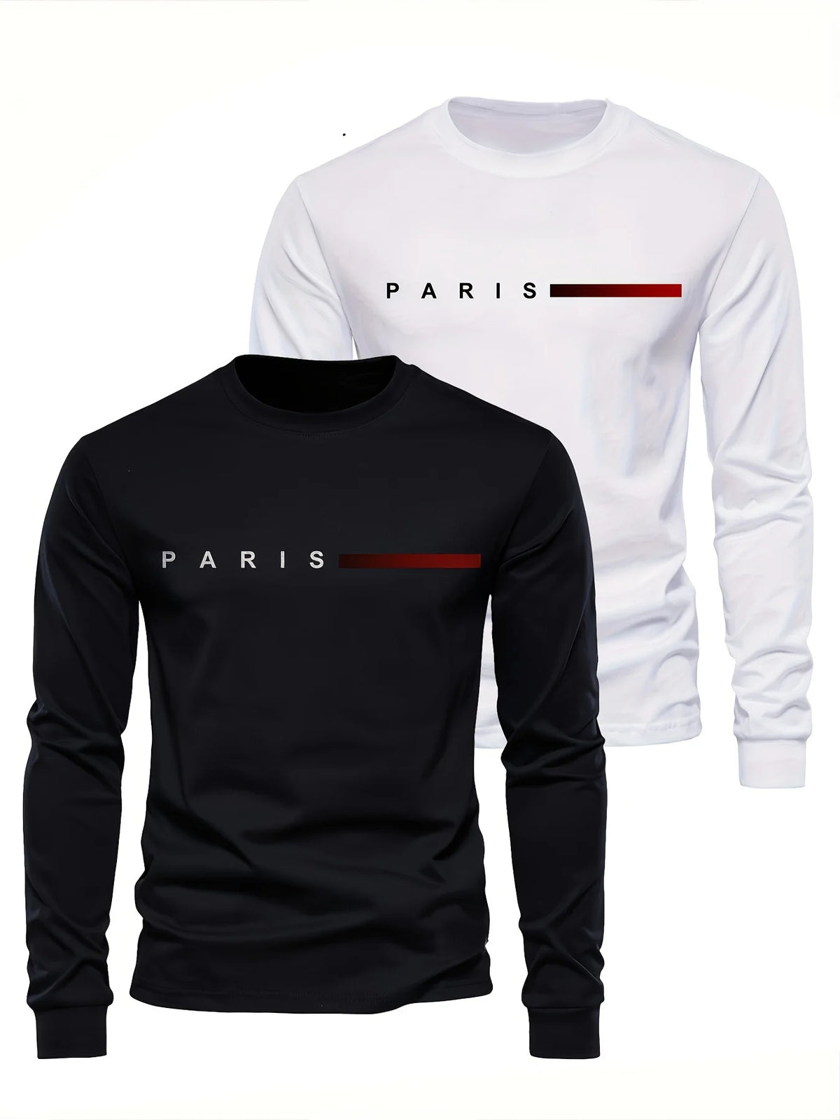 Men's Letter Print Long-Sleeve Casual T-Shirt