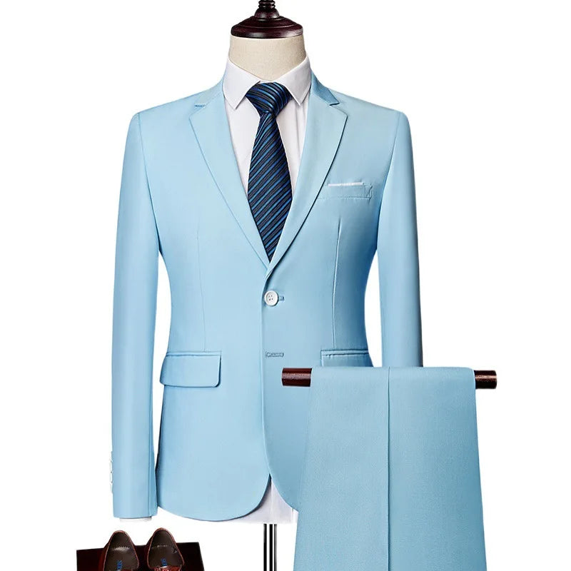 Men's Business Casual Two-Piece Suit