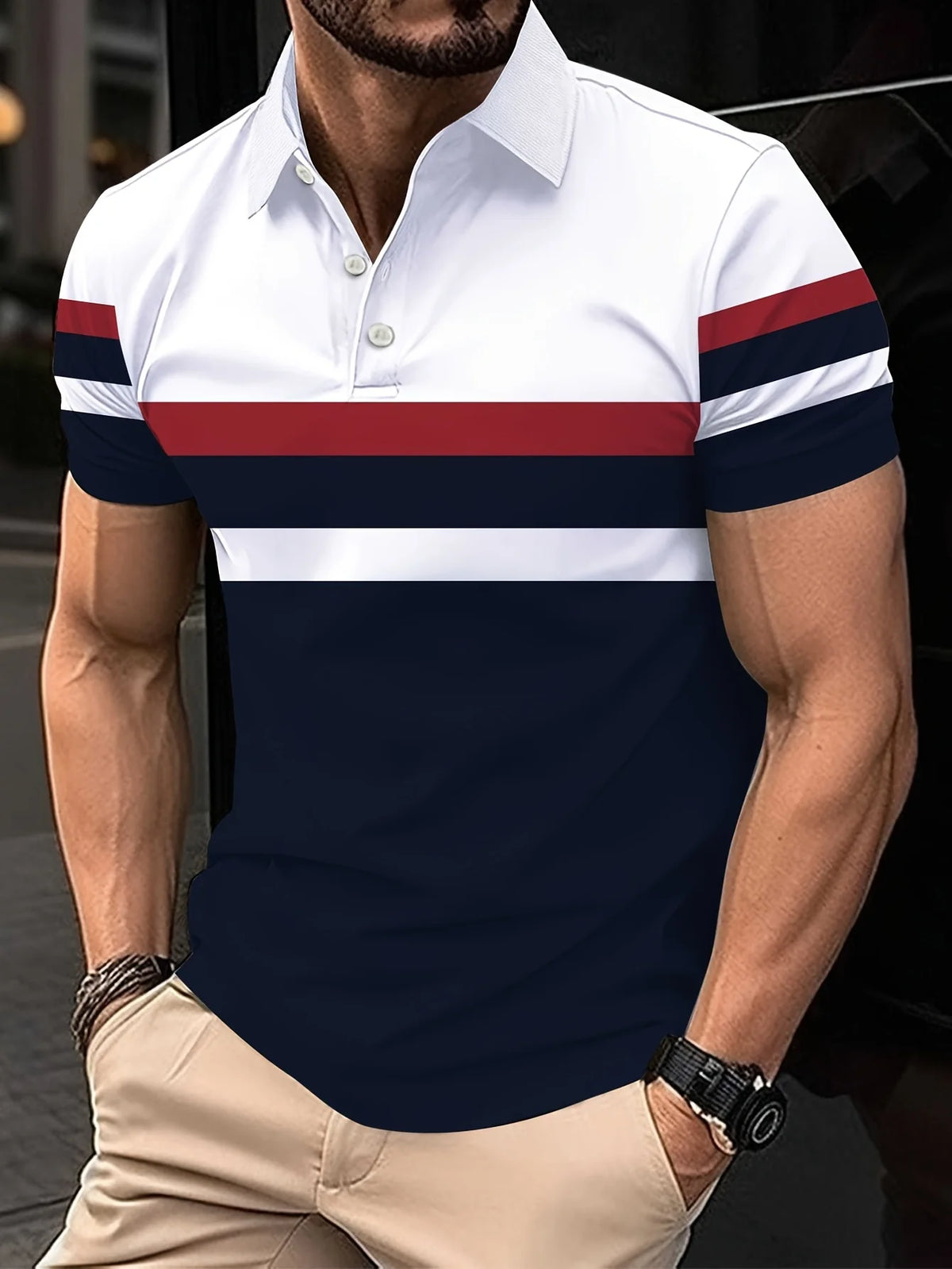 Men's Striped Polo Shirt