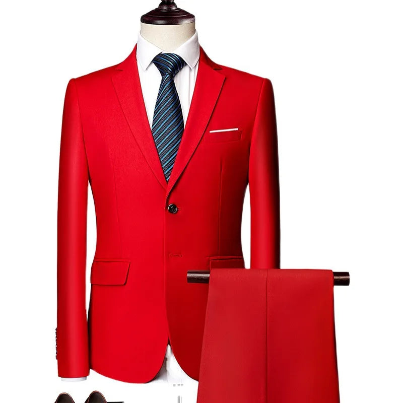Men's Business Casual Two-Piece Suit