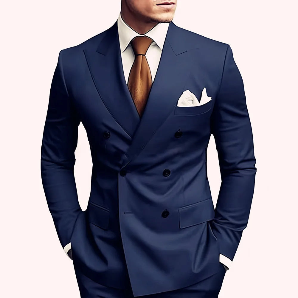 Men's Peak-Lapel Double-Breasted Suit