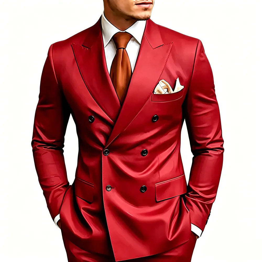 Men's Peak-Lapel Double-Breasted Suit