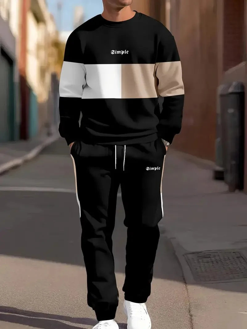 Men's Letter Print Hoodie & Pants Set