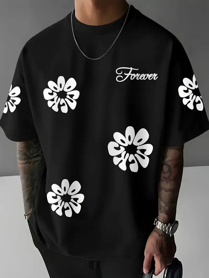 Men's Floral Print Casual T-Shirt