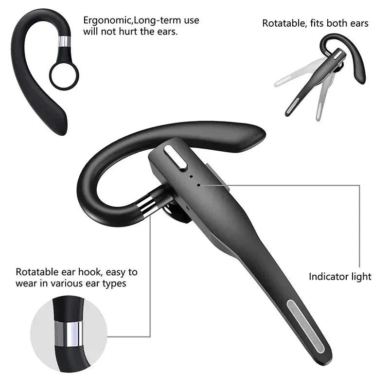 Rotating Bluetooth 5.0 Business Earpiece with Charging Case
