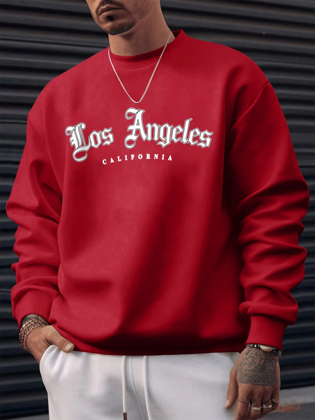 Men's Graphic Print Crew-Neck Sweatshirt