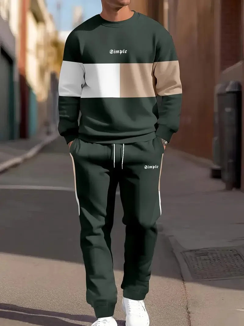 Men's Letter Print Hoodie & Pants Set