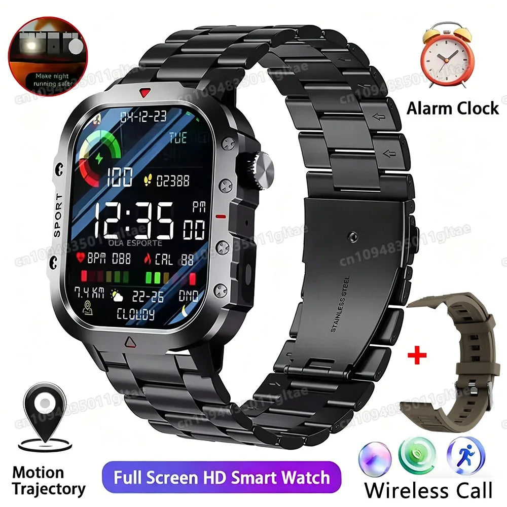 Outdoor 1.73-Inch Calling Smartwatch with Flashlight