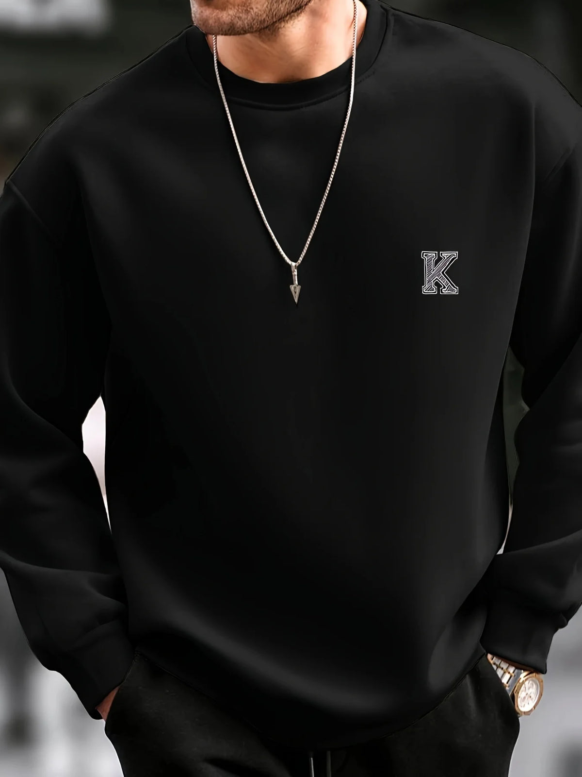 Men's Graphic Print Crew-Neck Sweatshirt