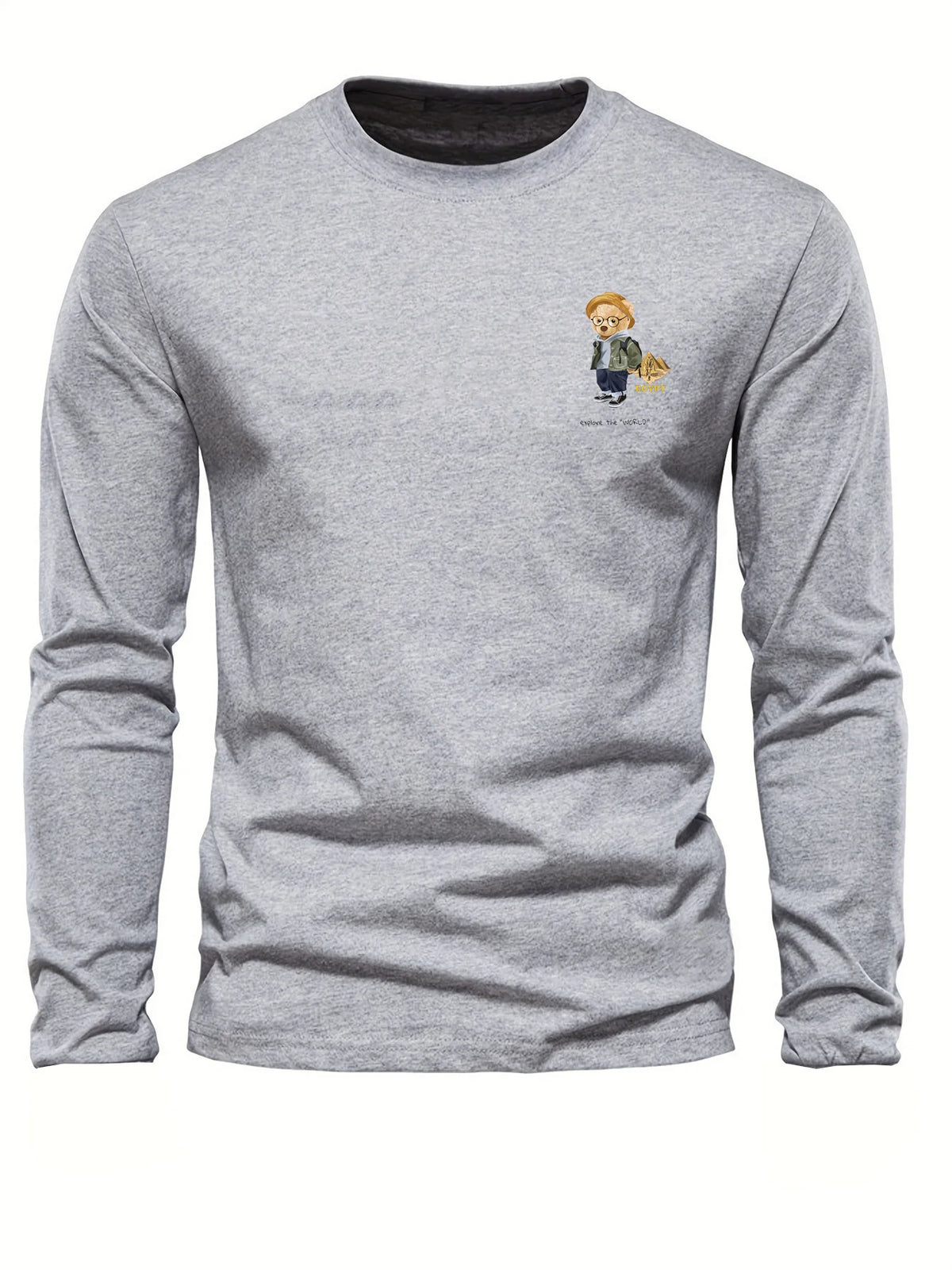 Men's Animal Print Long-Sleeve Casual T-Shirt