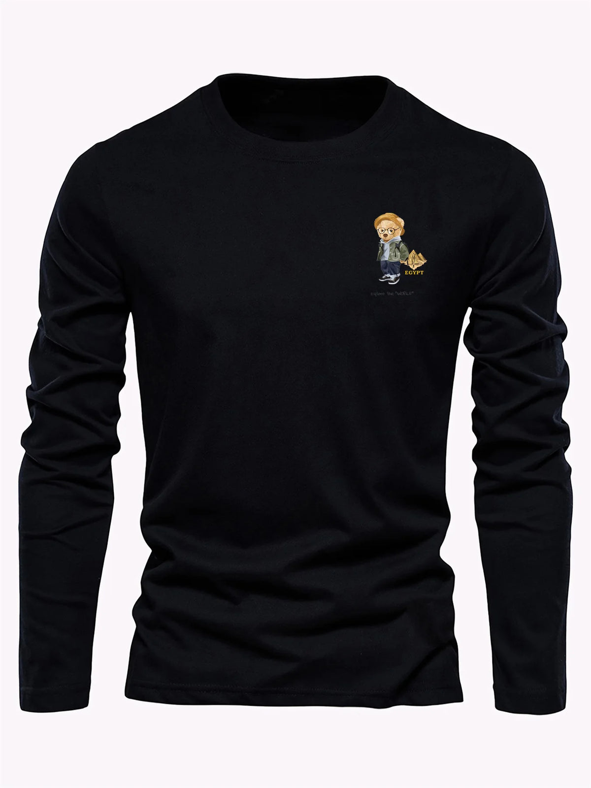 Men's Animal Print Long-Sleeve Casual T-Shirt