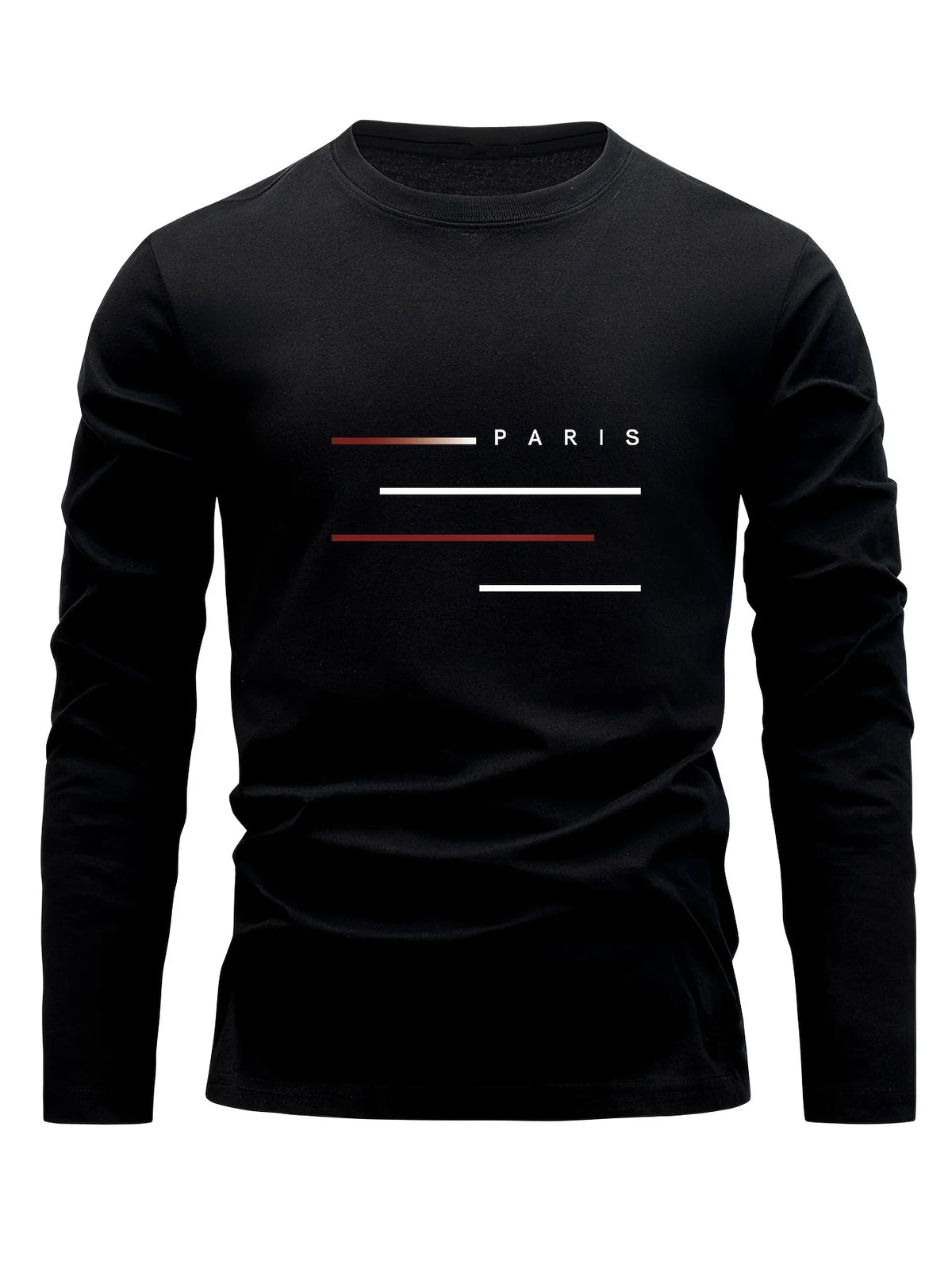 Men's Letter Print Long-Sleeve Casual T-Shirt