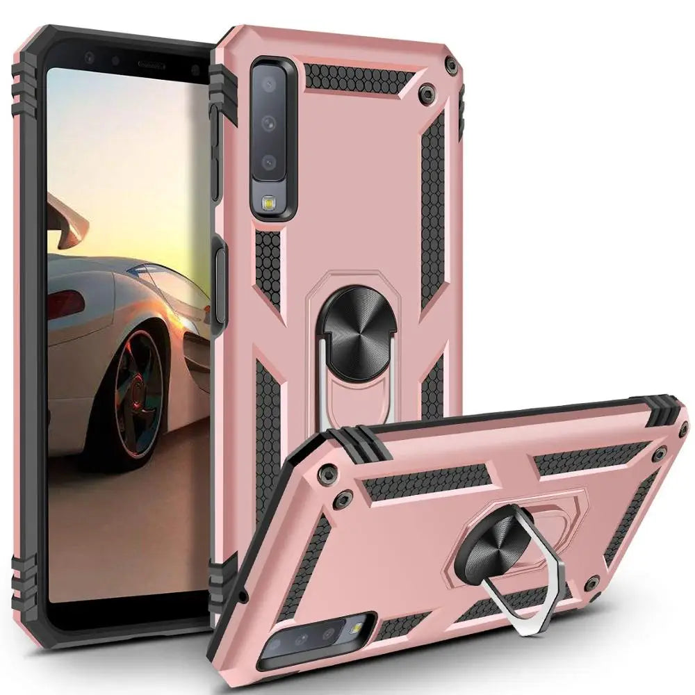 Ring Stand Phone Case for Samsung Galaxy M30, A40, A9 2018, A50, A8 Plus 2018, A40S, A7 2018 A750, A20, A20E, A70, A30, A9S, A6 Plus 2018, A6 2018, M20, A10, A8 2018, A9 Star Pro, A10E, A80, A90 4G, A2 Core A260