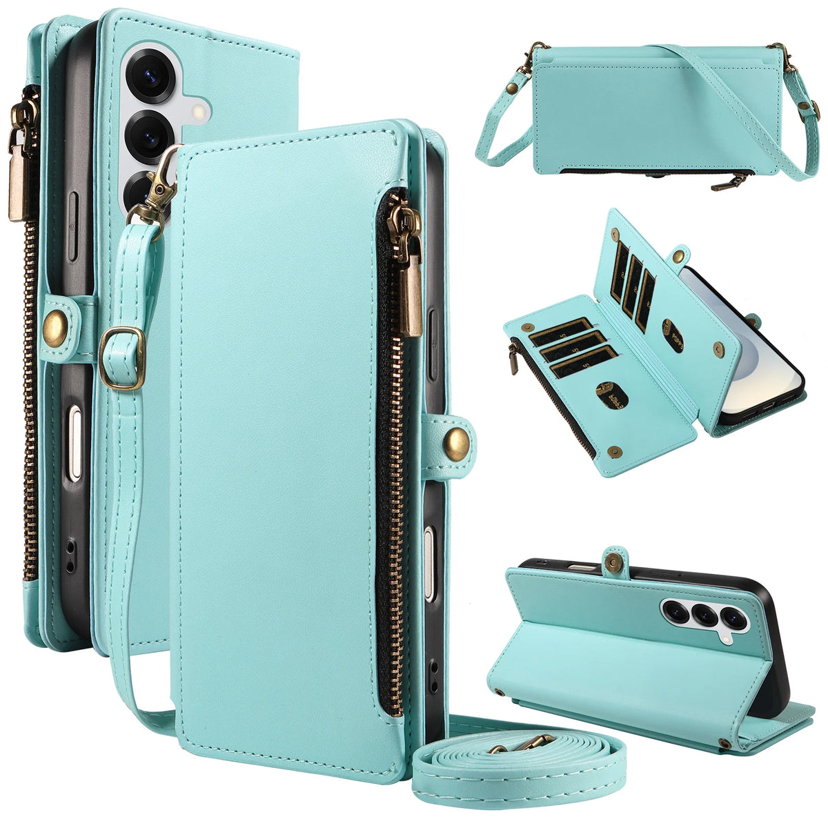 Crossbody Wallet Phone Case with Coin Pocket for Samsung Galaxy A52s 5G, A53 5G, A54, A55, A41, A50, A51 4G, A52 5G, A34, A35, A36, A37, A31, A32 5G, A32 4G, A33 5G, A07, A10, A12, A13 4G, A04, A05, A05s, A06, A72, A73 5G, A02, A03 Core & More Models