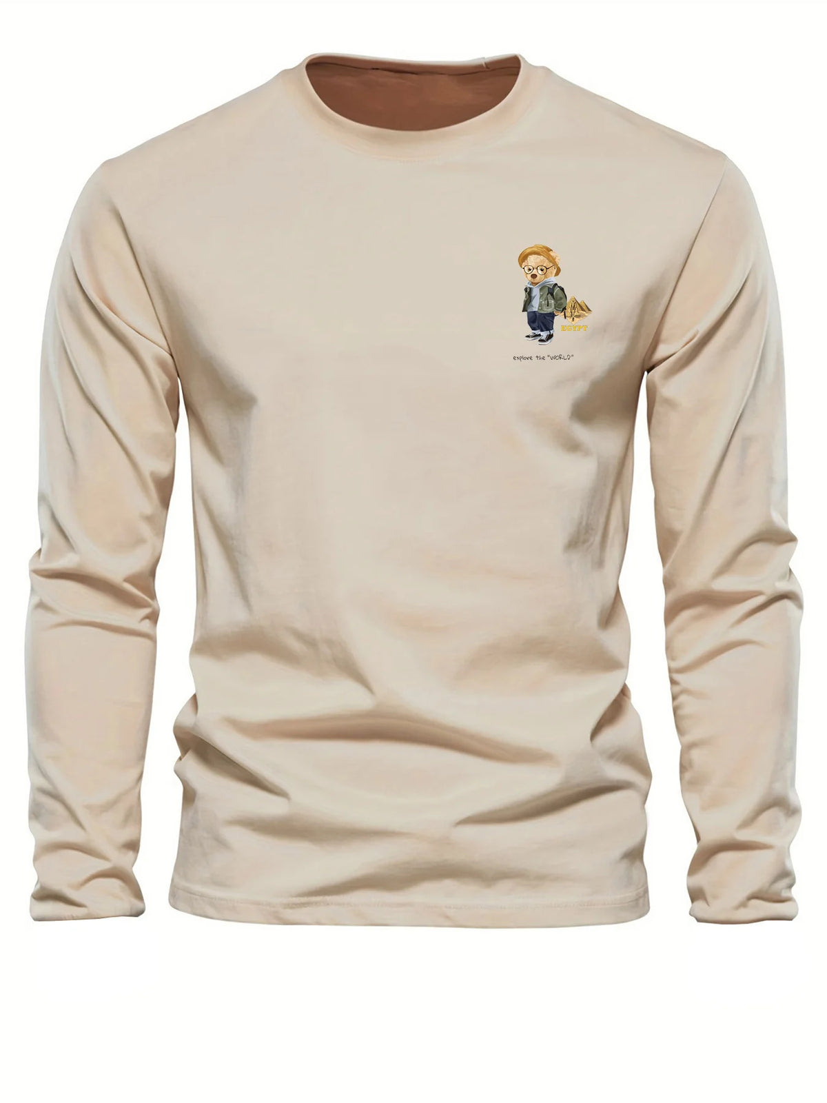 Men's Animal Print Long-Sleeve Casual T-Shirt