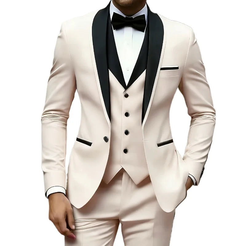 Men's Three-Piece Groom & Groomsman Suit