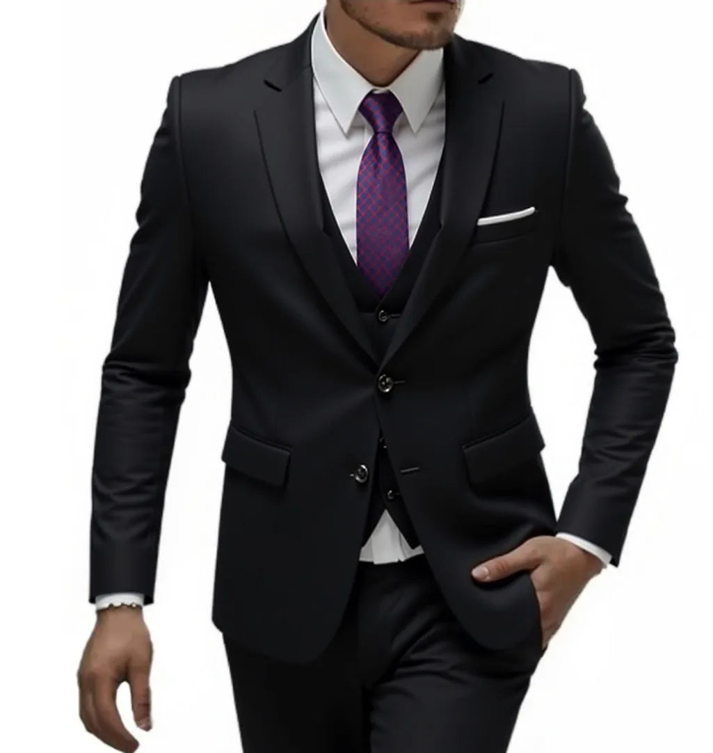 Men's Two-Button Three-Piece Suit