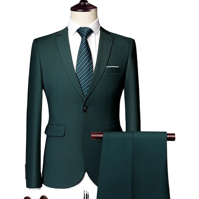 Men's Business Casual Two-Piece Suit