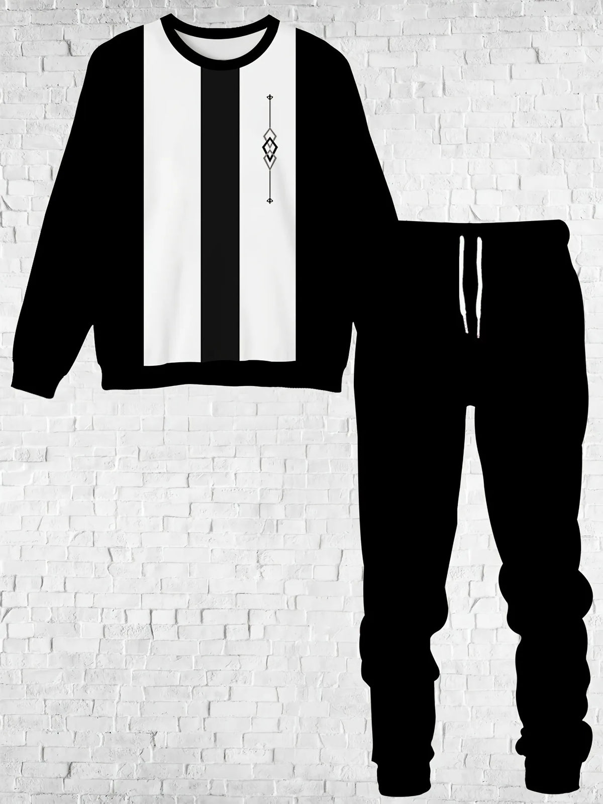 Men's Graphic Print Sweatshirt & Pants Set