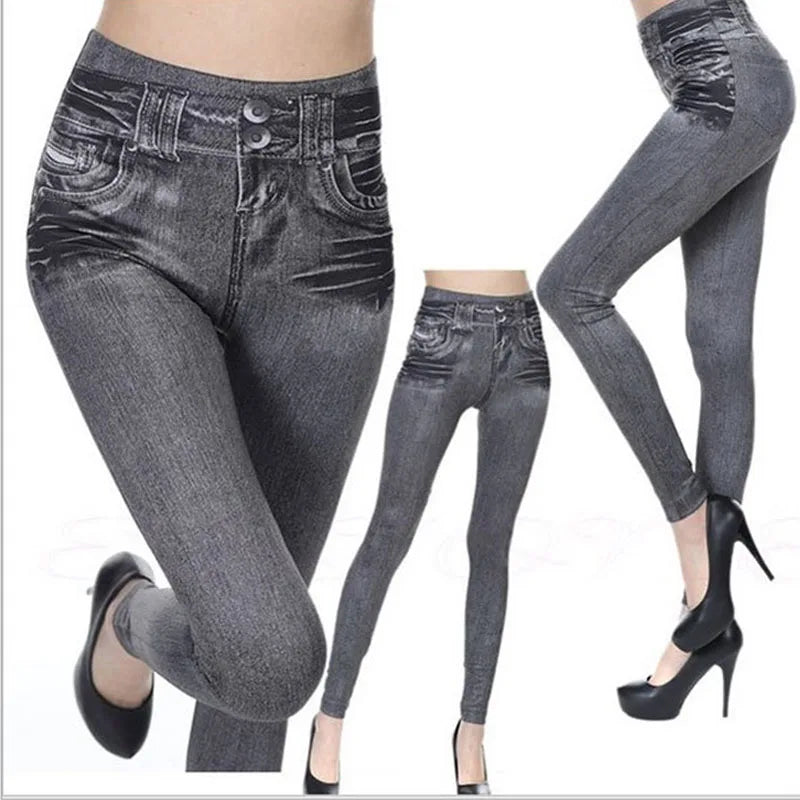 Women's Stretch Denim-Look Leggings — product view