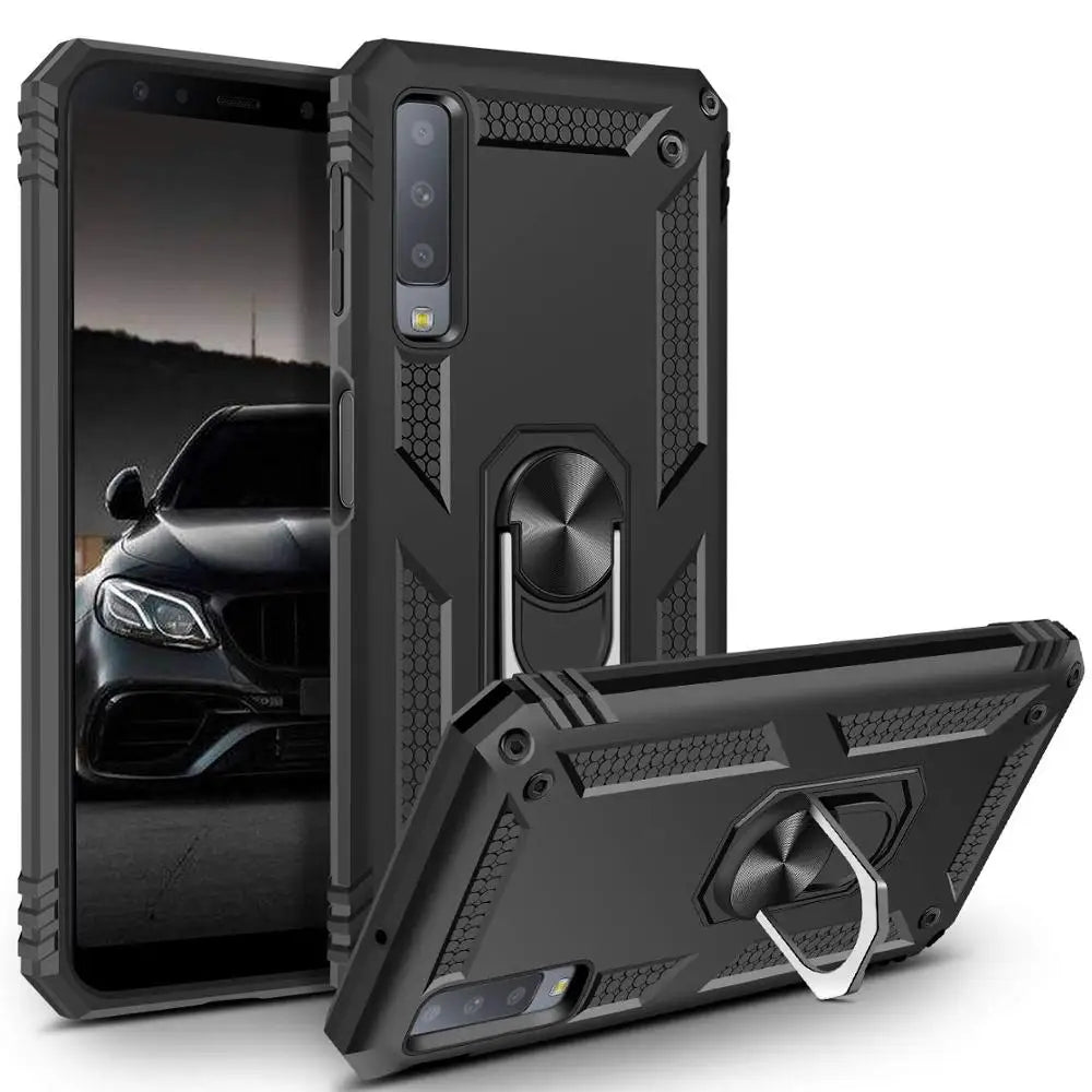 Ring Stand Phone Case for Samsung Galaxy M30, A40, A9 2018, A50, A8 Plus 2018, A40S, A7 2018 A750, A20, A20E, A70, A30, A9S, A6 Plus 2018, A6 2018, M20, A10, A8 2018, A9 Star Pro, A10E, A80, A90 4G, A2 Core A260