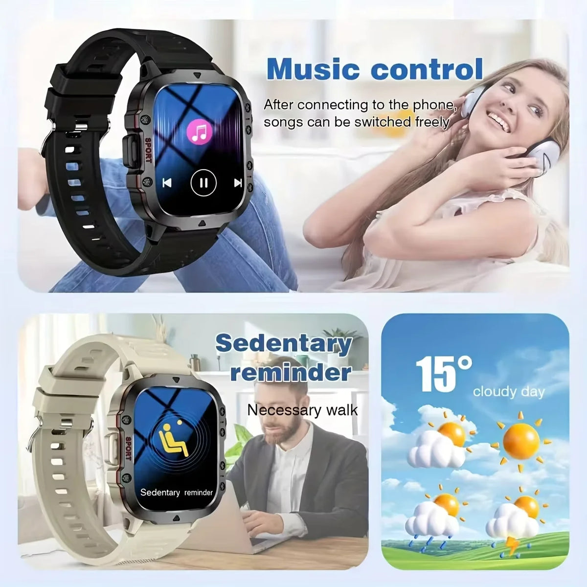 1.83-Inch Calling Smartwatch with Message Alerts