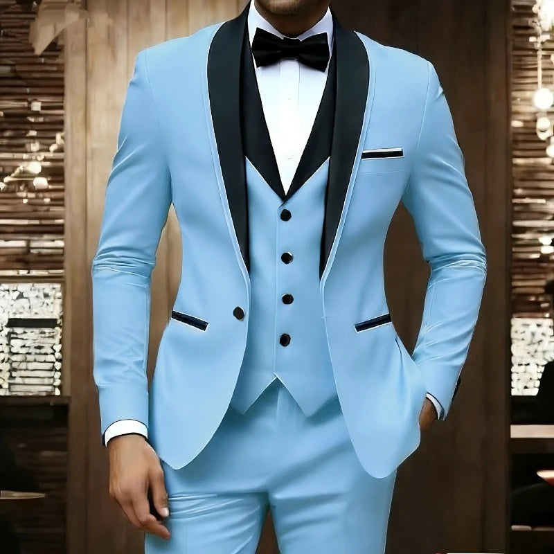 Men's Three-Piece Groom & Groomsman Suit