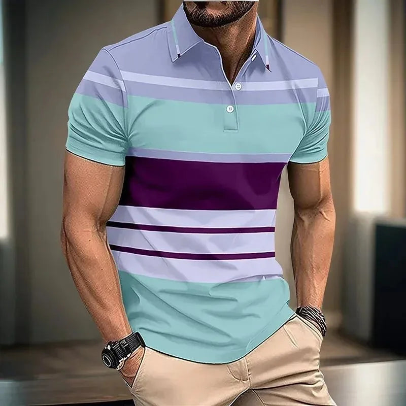 Men's Letter Print Polo Shirt