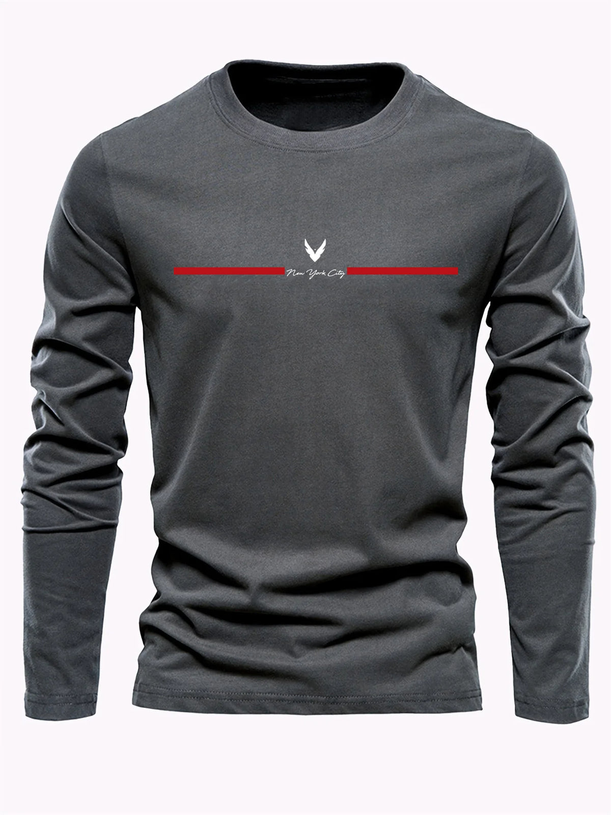 Men's Letter Print Long-Sleeve Casual T-Shirt