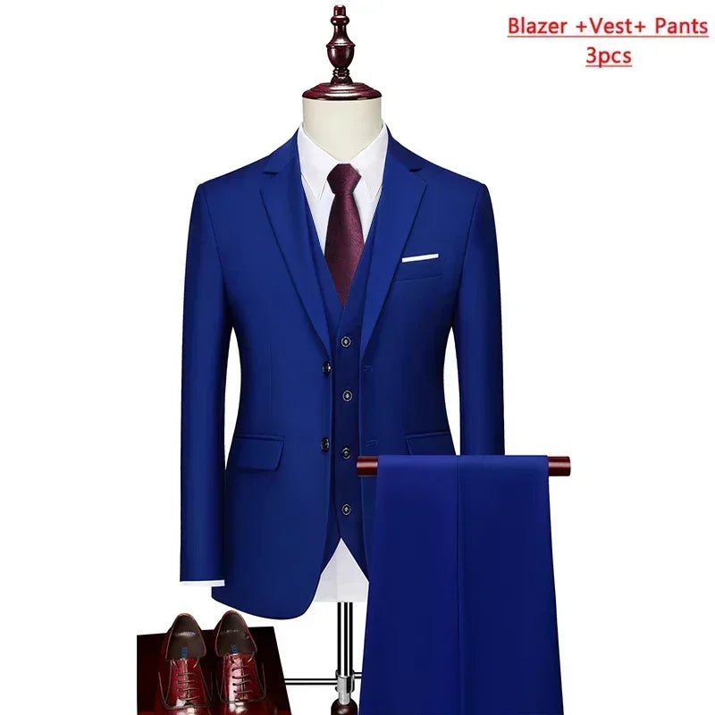 Men's Classic Three-Piece Wedding Suit