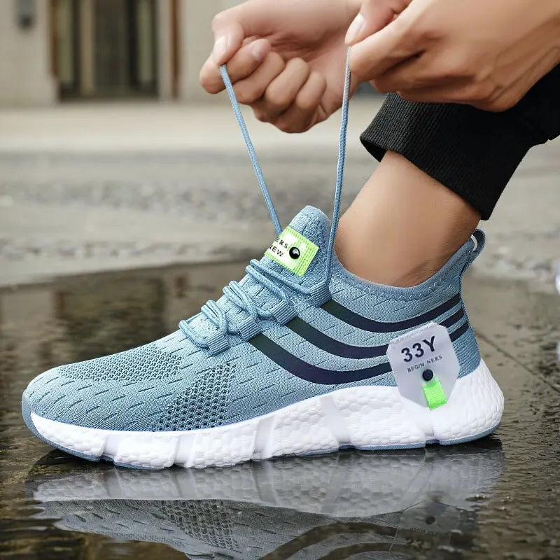 Men's Black Mesh Athletic Sneakers