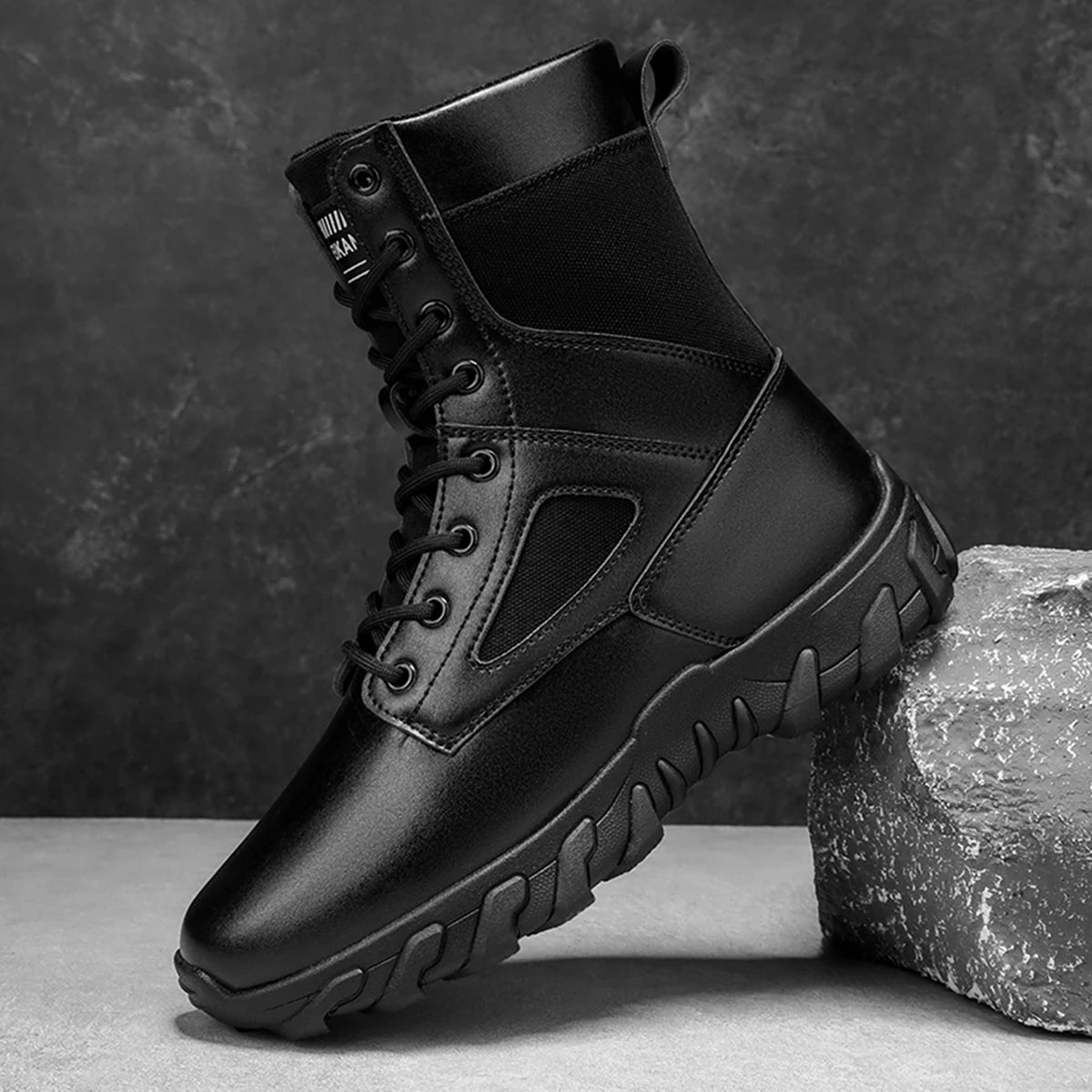 Bottines camouflage à lacets pour homme