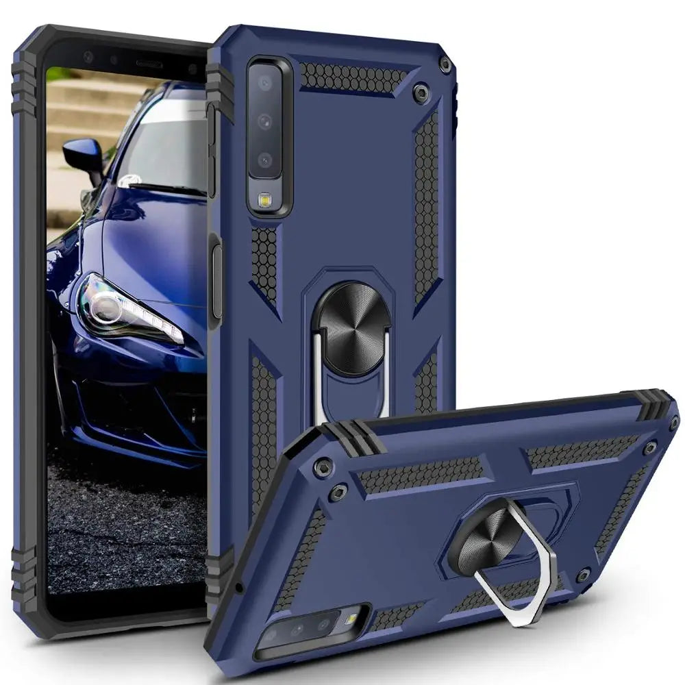 Ring Stand Phone Case for Samsung Galaxy M30, A40, A9 2018, A50, A8 Plus 2018, A40S, A7 2018 A750, A20, A20E, A70, A30, A9S, A6 Plus 2018, A6 2018, M20, A10, A8 2018, A9 Star Pro, A10E, A80, A90 4G, A2 Core A260