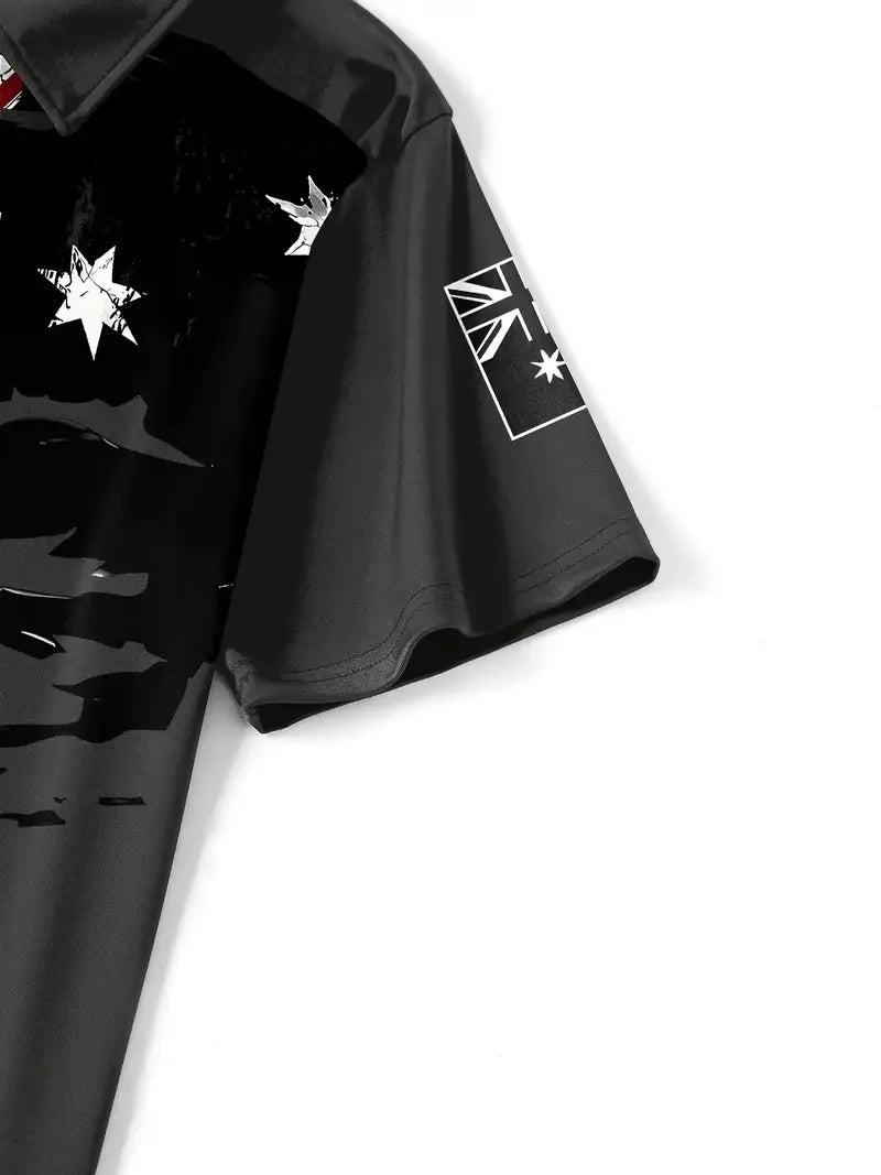 Men's Graphic Print Polo Shirt