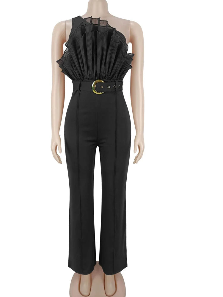 Women's Floral Cross-Neck Halter Jumpsuit