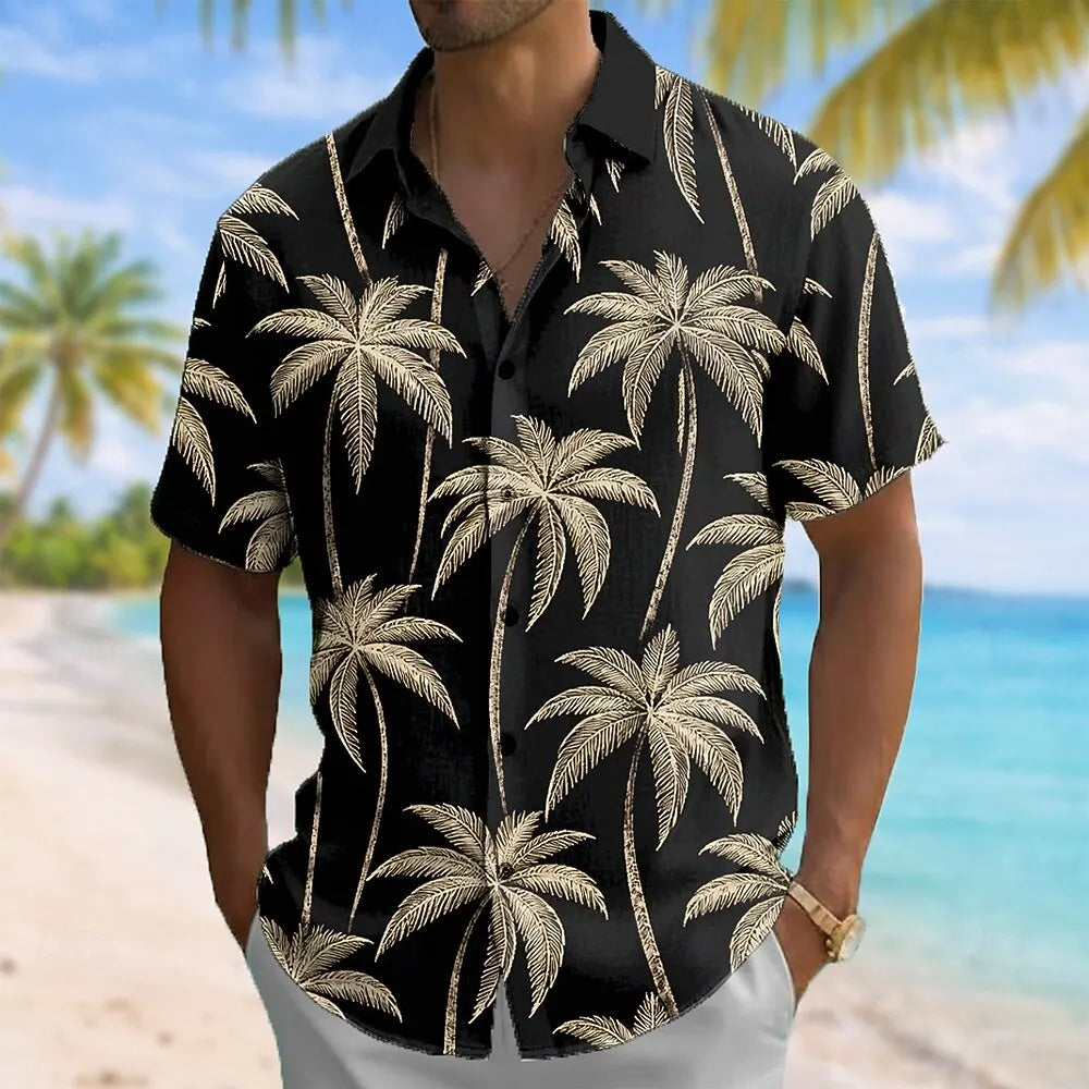 Men's Graphic Print Short-Sleeve Casual Shirt